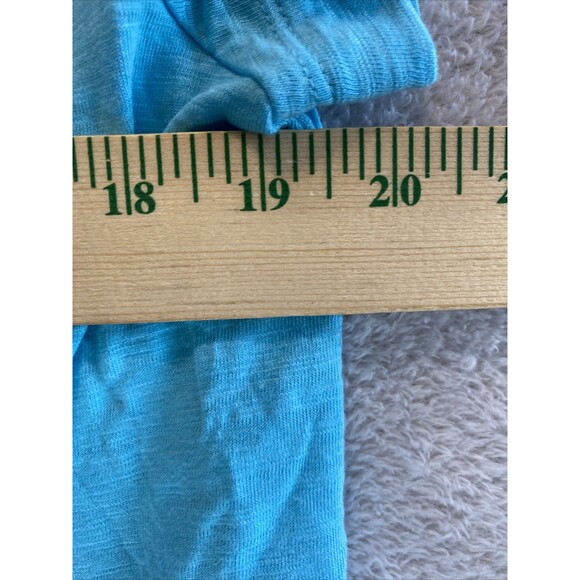 Chico's Shirt 2 Women's Large Eyelet Front Short Sleeve Tee T Shirt Solid Blue - Picture 6 of 9